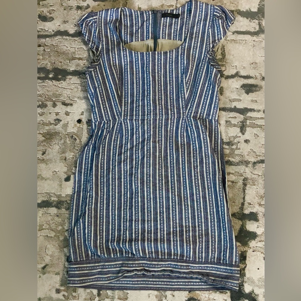 THML Blue flutter sleeve Sheath Dress midi size medium